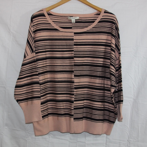 Sejour Sweaters - NEW Sejour Striped Long Sleeve Sweater